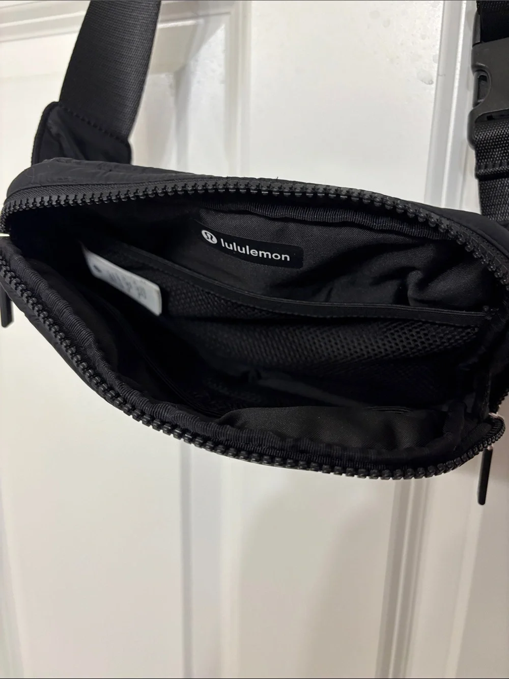lululemon athletica Black Quilted Belt Bag with Adjustable Strap